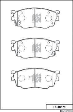 MK Kashiyama D3101M - Комплект спирачно феродо, дискови спирачки vvparts.bg