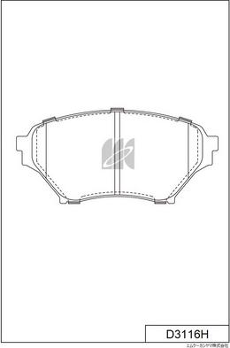 MK Kashiyama D3116H - Комплект спирачно феродо, дискови спирачки vvparts.bg