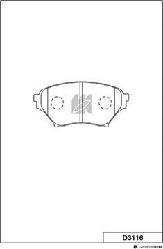 MK Kashiyama D3116 - Комплект спирачно феродо, дискови спирачки vvparts.bg