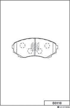 MK Kashiyama D3110 - Комплект спирачно феродо, дискови спирачки vvparts.bg