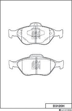 MK Kashiyama D3120H - Комплект спирачно феродо, дискови спирачки vvparts.bg