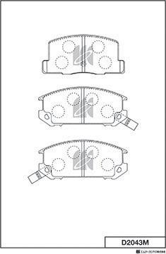 MK Kashiyama D2043M - Комплект спирачно феродо, дискови спирачки vvparts.bg