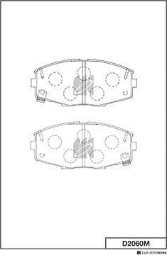 MK Kashiyama D2060M - Комплект спирачно феродо, дискови спирачки vvparts.bg