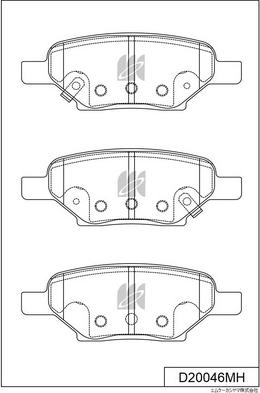MK Kashiyama D20046MH - Комплект спирачно феродо, дискови спирачки vvparts.bg
