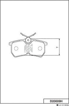 MK Kashiyama D20009H - Комплект спирачно феродо, дискови спирачки vvparts.bg