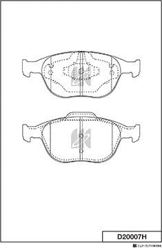 MK Kashiyama D20007H - Комплект спирачно феродо, дискови спирачки vvparts.bg