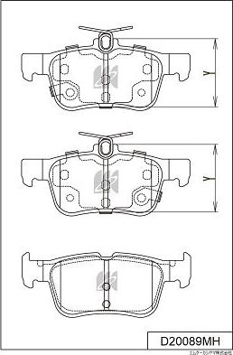 MK Kashiyama D20089MH - Комплект спирачно феродо, дискови спирачки vvparts.bg