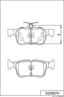 MK Kashiyama D20087H - Комплект спирачно феродо, дискови спирачки vvparts.bg