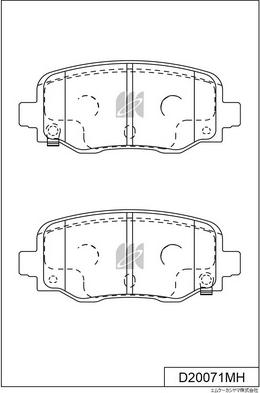 MK Kashiyama D20071MH - Комплект спирачно феродо, дискови спирачки vvparts.bg