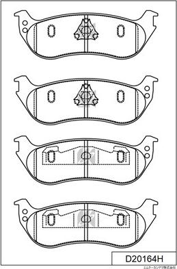 MK Kashiyama D20164H - Комплект спирачно феродо, дискови спирачки vvparts.bg