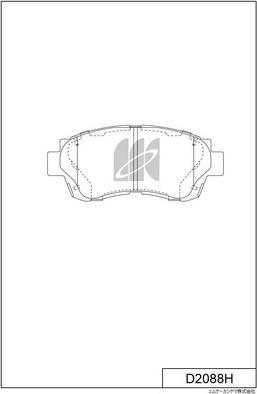 MK Kashiyama D2088H - Комплект спирачно феродо, дискови спирачки vvparts.bg