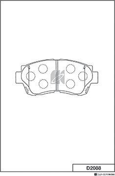 MK Kashiyama D2088 - Комплект спирачно феродо, дискови спирачки vvparts.bg