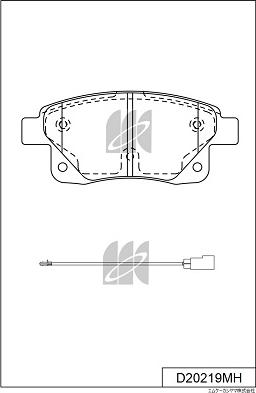 MK Kashiyama D20219MH - Комплект спирачно феродо, дискови спирачки vvparts.bg