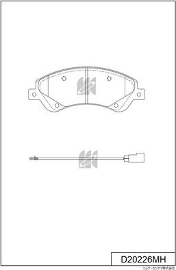 MK Kashiyama D20226MH - Комплект спирачно феродо, дискови спирачки vvparts.bg