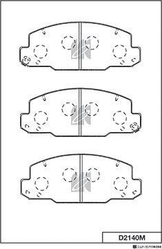 MK Kashiyama D2140M - Комплект спирачно феродо, дискови спирачки vvparts.bg