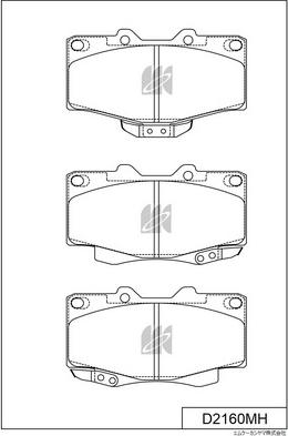 MK Kashiyama D2160MH - Комплект спирачно феродо, дискови спирачки vvparts.bg