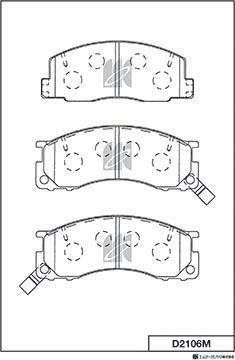 MK Kashiyama D2106M - Комплект спирачно феродо, дискови спирачки vvparts.bg