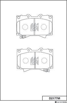 MK Kashiyama D2177M - Комплект спирачно феродо, дискови спирачки vvparts.bg