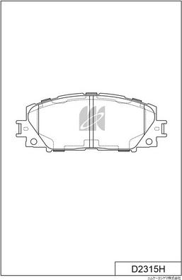 MK Kashiyama D2315H - Комплект спирачно феродо, дискови спирачки vvparts.bg