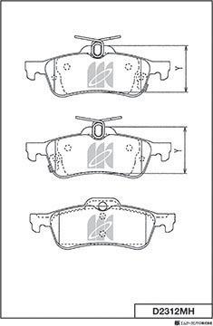 MK Kashiyama D2312MH - Комплект спирачно феродо, дискови спирачки vvparts.bg