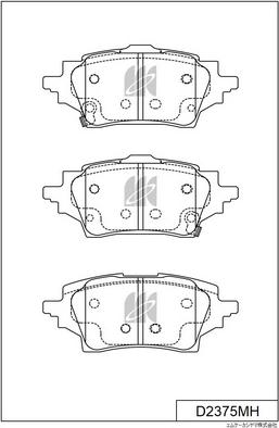MK Kashiyama D2375MH - Комплект спирачно феродо, дискови спирачки vvparts.bg