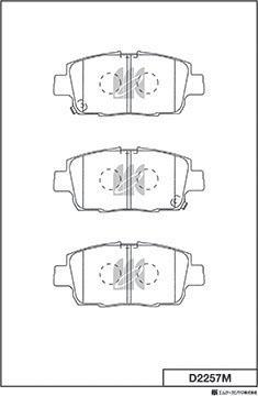 MK Kashiyama D2257M - Комплект спирачно феродо, дискови спирачки vvparts.bg