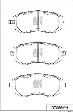 MK Kashiyama D7055MH - Комплект спирачно феродо, дискови спирачки vvparts.bg