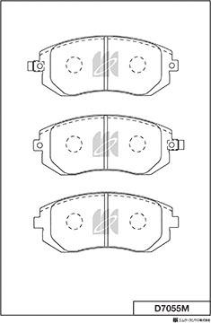 MK Kashiyama D7055M - Комплект спирачно феродо, дискови спирачки vvparts.bg