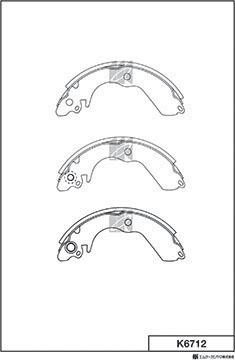 MK Kashiyama K6712 - Комплект спирачна челюст vvparts.bg