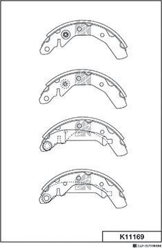 MK Kashiyama K11169 - Комплект спирачна челюст vvparts.bg