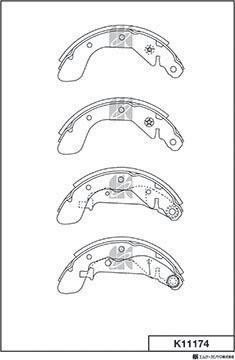 MK Kashiyama K11174 - Комплект спирачна челюст vvparts.bg