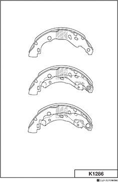 MK Kashiyama K1286 - Комплект спирачна челюст vvparts.bg