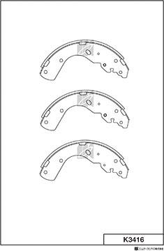 MK Kashiyama K3416 - Комплект спирачна челюст vvparts.bg