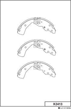 MK Kashiyama K3413 - Комплект спирачна челюст vvparts.bg