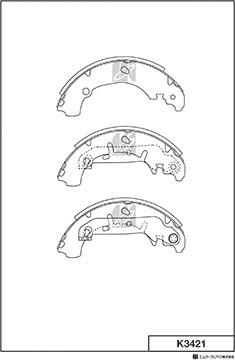 MK Kashiyama K3421 - Комплект спирачна челюст vvparts.bg