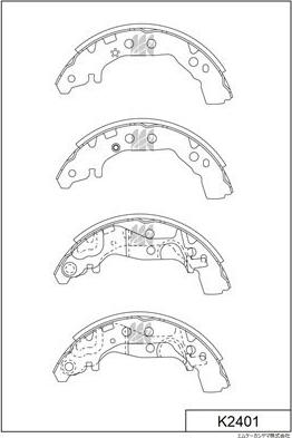 MK Kashiyama K2401 - Комплект спирачна челюст vvparts.bg