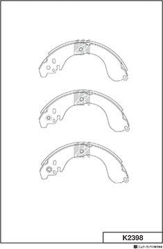 MK Kashiyama K2398 - Комплект спирачна челюст vvparts.bg