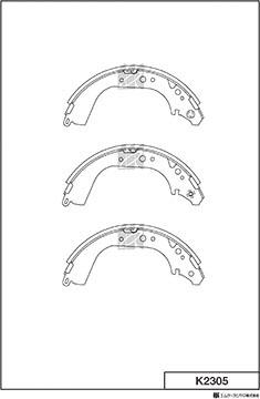 MK Kashiyama K2305 - Комплект спирачна челюст vvparts.bg