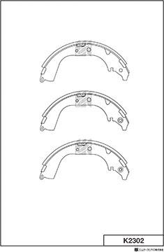 MK Kashiyama K2302 - Комплект спирачна челюст vvparts.bg