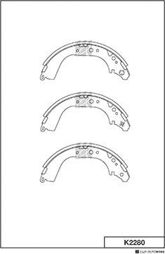 MK Kashiyama K2280 - Комплект спирачна челюст vvparts.bg