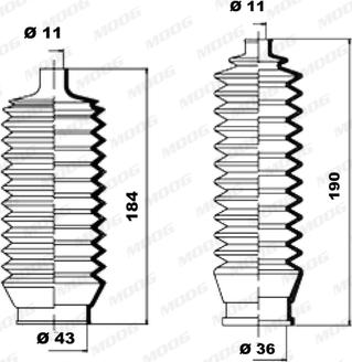 Moog K150056 - Комплект маншон, кормилно управление vvparts.bg