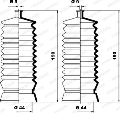 Moog K150062 - Комплект маншон, кормилно управление vvparts.bg