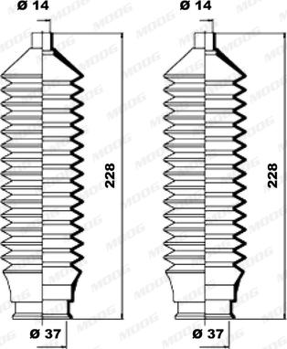 Moog K150085 - Комплект маншон, кормилно управление vvparts.bg