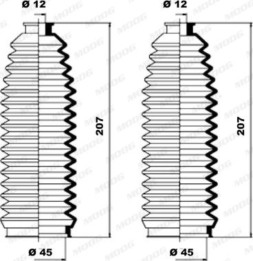 Moog K150080 - Комплект маншон, кормилно управление vvparts.bg