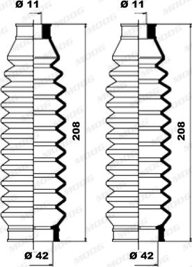 Moog K150083 - Комплект маншон, кормилно управление vvparts.bg