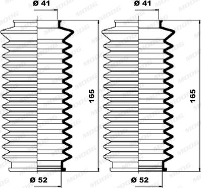 Moog K150037 - Комплект маншон, кормилно управление vvparts.bg