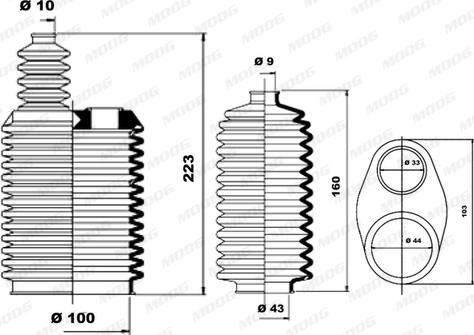 Moog K150071 - Комплект маншон, кормилно управление vvparts.bg