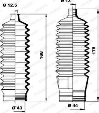 Moog K150199 - Комплект маншон, кормилно управление vvparts.bg