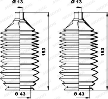 Moog K150194 - Комплект маншон, кормилно управление vvparts.bg