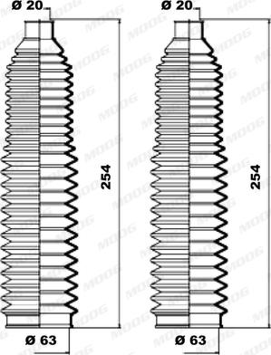 Moog K150142 - Комплект маншон, кормилно управление vvparts.bg